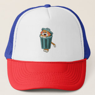 Gorra De Camionero Perro con Trashcan
