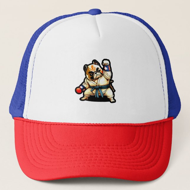 Gorra De Camionero perro conoce a karate (Anverso)