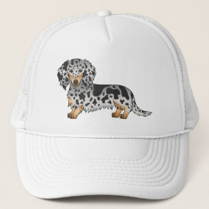 Gorra De Camionero Perro Dachshund de pelo largo y color negro y cane