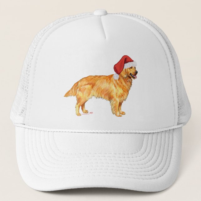 Gorra De Camionero Perro de Agua Retriever Navidad (Anverso)