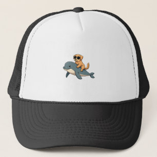 Gorra De Camionero Perro de aguas Retriever dorado vintage montando b