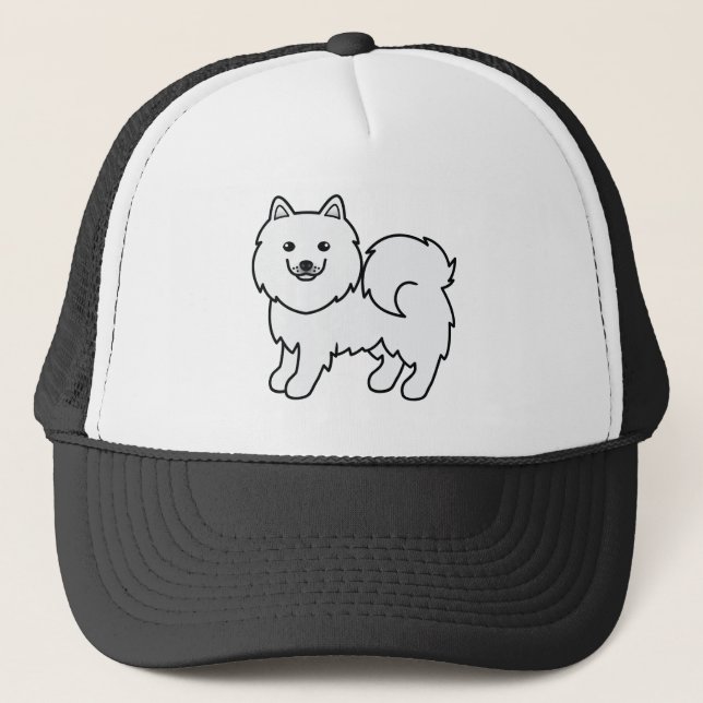 Gorra De Camionero Perro de caricatura de Samoyed (Anverso)