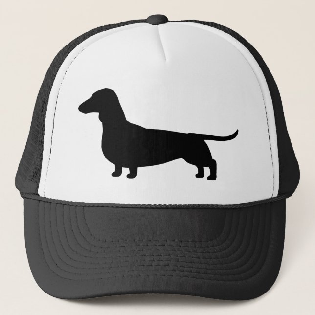 Gorra De Camionero Perro de Dachshund Silhouette Wiener Perro Weenie (Anverso)