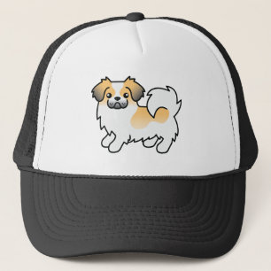 Gorra De Camionero Perro de dibujos animados tibetano spaniel parti-c