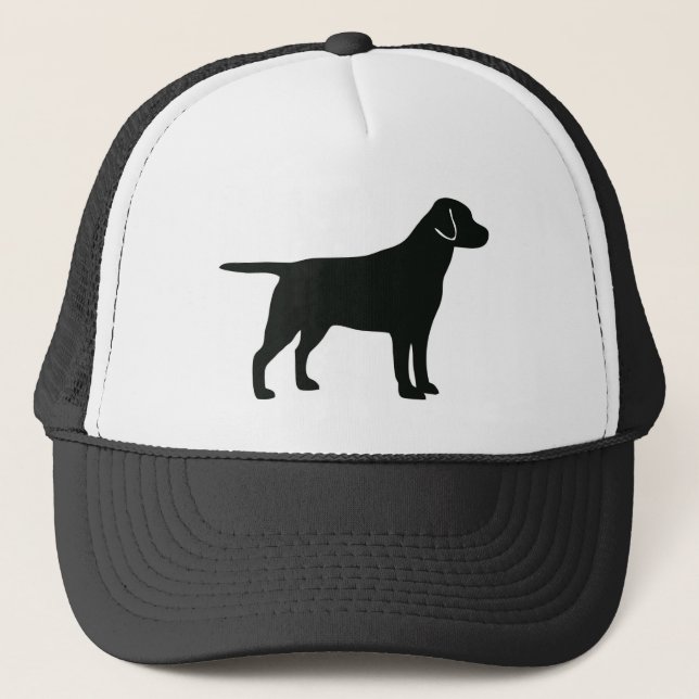 Gorra De Camionero Perro de laboratorio negro (Anverso)