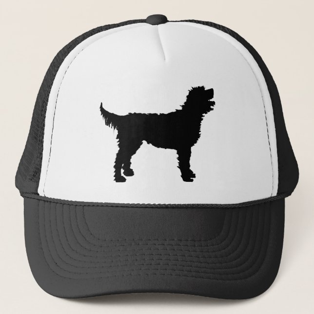 Gorra De Camionero Perro de Labradoodle (en negro) (Anverso)