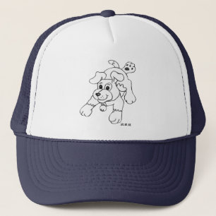Gorra De Camionero Perro de lápiz de carbón vegetal