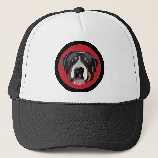 GORRA DE CAMIONERO PERRO DE MONTAÑA SUIZO MÁS GRANDE (Anverso)