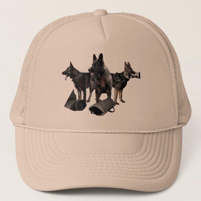 Gorra De Camionero Perro de pastor alemán de trabajo - GSD (Anverso)