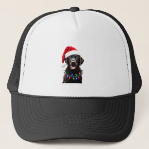Gorra De Camionero Perro de pijama con luces de árbol de Navidad Labr
