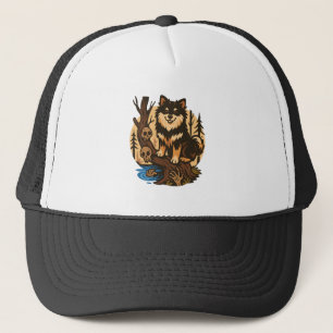 Gorra De Camionero Perro del bosque espeluznante con arte de terror d