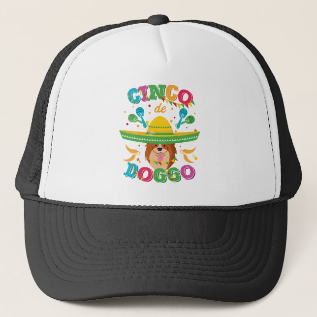 Gorra De Camionero Perro del Corgi de Cinco de Mayo (Anverso)