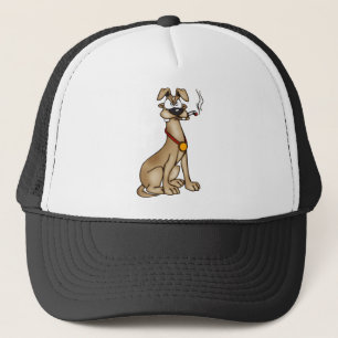 Gorra De Camionero Perro del dibujo animado que fuma