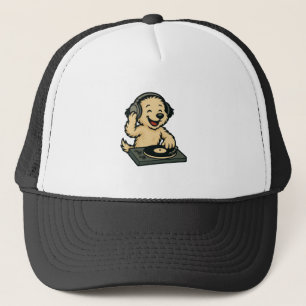 Gorra De Camionero Perro DJ Adorable con Auriculares � Regalo Diverti