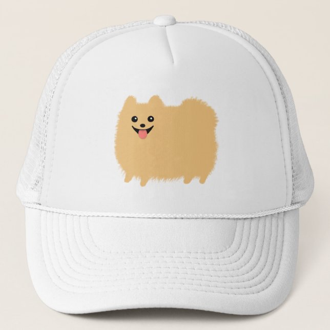 Gorra De Camionero Perro dulce Fluffy Pomeranian (Anverso)