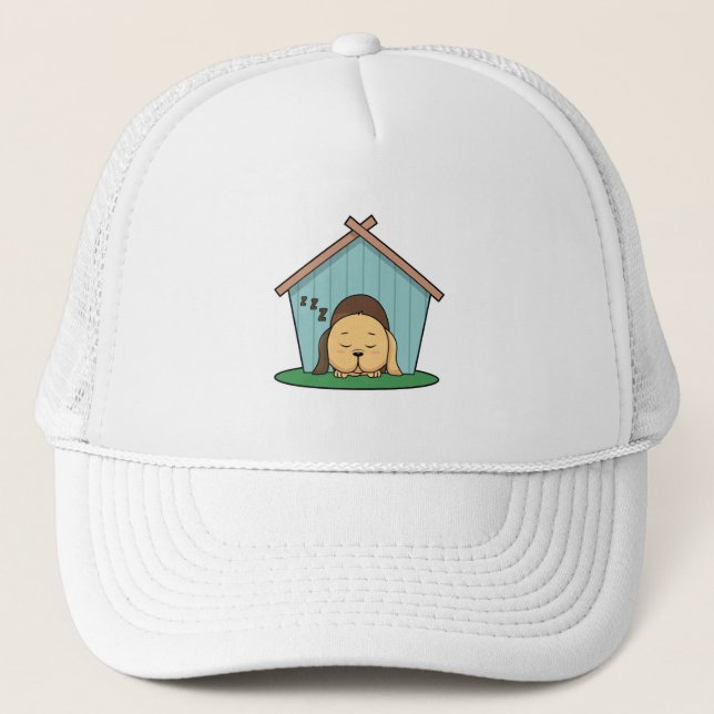 Gorra De Camionero Perro en casa de perros (Anverso)