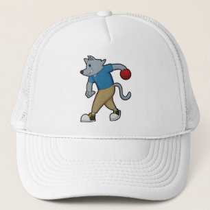 Gorra De Camionero Perro en el Bowling con bolera
