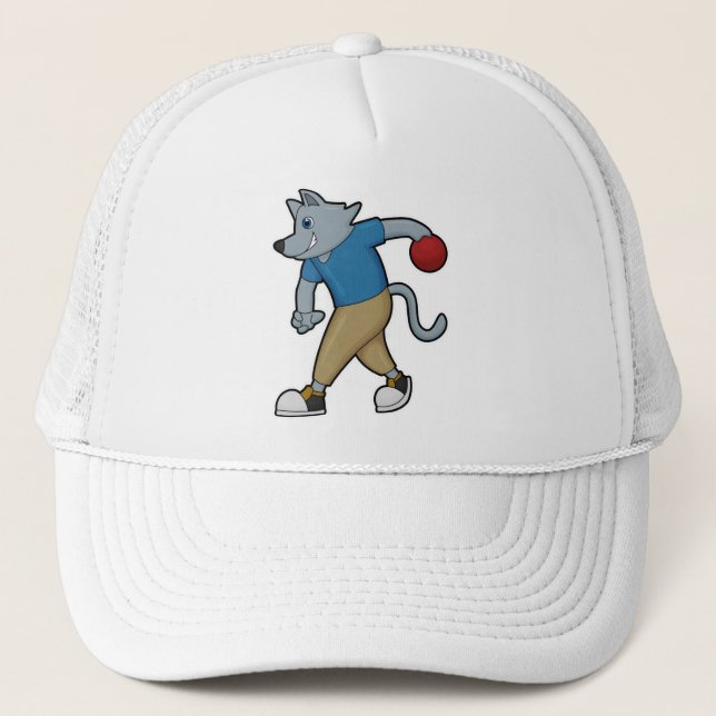 Gorra De Camionero Perro en el Bowling con bolera (Anverso)