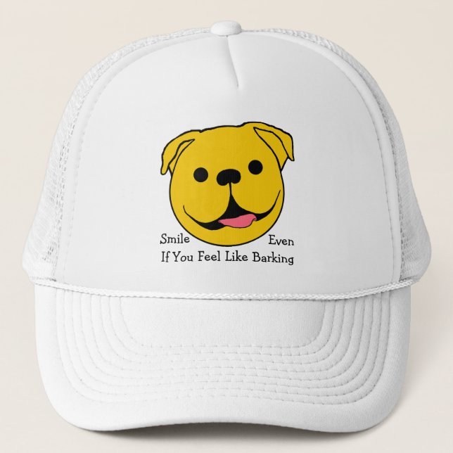 Gorra De Camionero Perro facial feliz (Anverso)