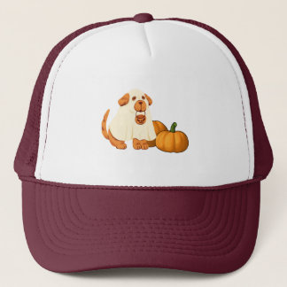 Gorra De Camionero Perro fantasma con calabazas