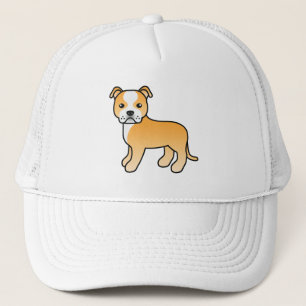 Gorra De Camionero Perro Fawn y blanco Staffordshire Bull Terrier