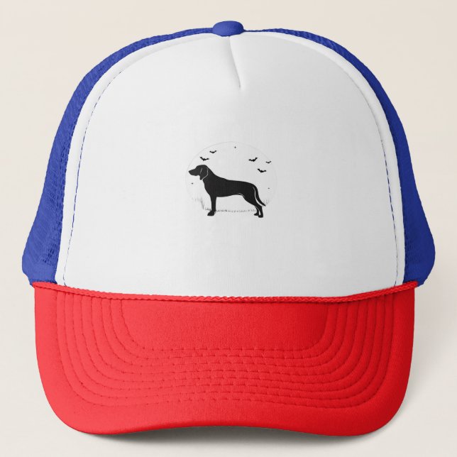 Gorra De Camionero Perro Foxhound Estadounidense - Silhouette Hallowe (Anverso)