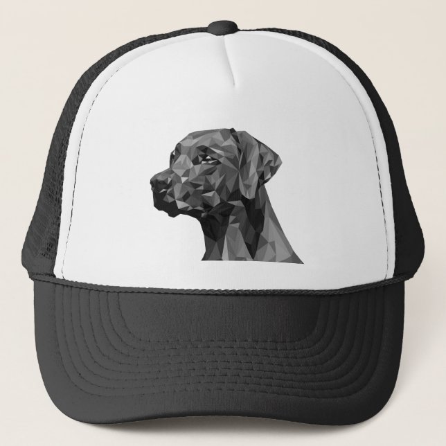 Gorra De Camionero Perro geométrico gris (Anverso)