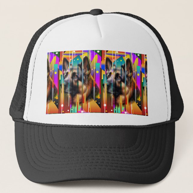 Gorra De Camionero Perro geométrico moderno (Anverso)