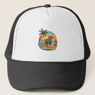 Gorra De Camionero Perro Golden Retriever Surfing Surfboard Atardecer