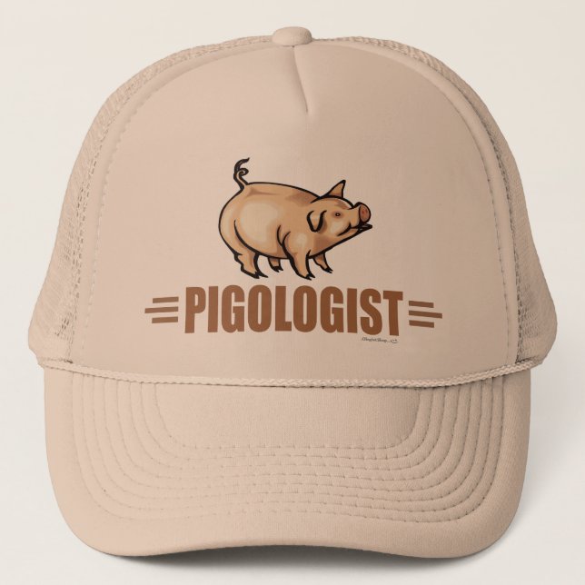 Gorra De Camionero Perro gracioso, cerdo (Anverso)