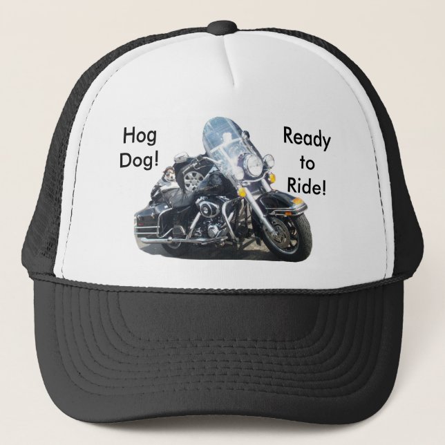 Gorra De Camionero Perro Hog - ¡Listo para viajar! (Anverso)