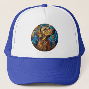 Gorra De Camionero Perro Kangal Mosaico Colorido de Vidrio Emplomado