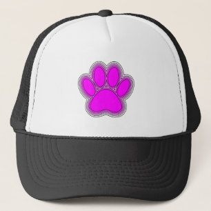 Gorra De Camionero Perro Paw En Rosa Con Salidas