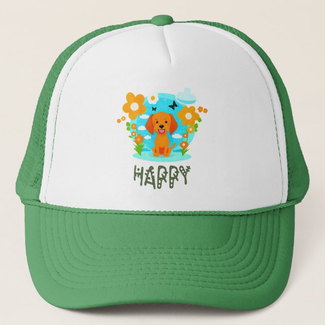 Gorra De Camionero Perro pequeño y lindo (Anverso)