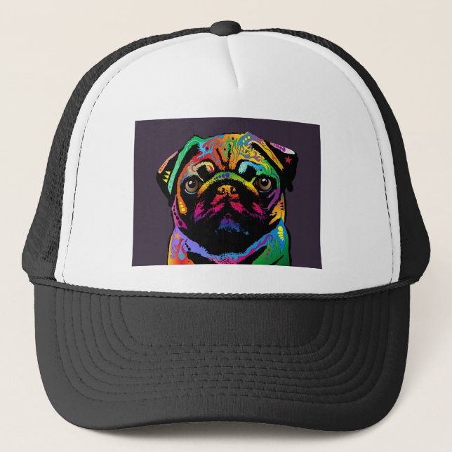 Gorra De Camionero Perro Pug (Anverso)