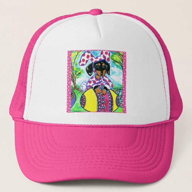 Gorra De Camionero Perro salchicha de Pascua (Anverso)