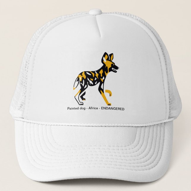 Gorra De Camionero Perro salvaje africano de Guay - Perro pintado - (Anverso)