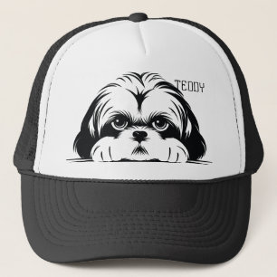 Gorra De Camionero Perro Shih Tzu Peeking. Personalizar