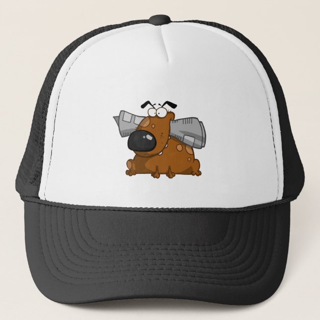 Gorra De Camionero Perro-sostiene-periódico-en-boca (Anverso)