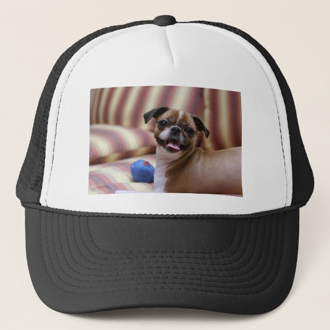 Gorra De Camionero Perro supercutto con su bola favorita (Anverso)