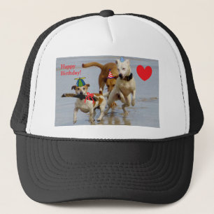Gorra De Camionero perros de cumpleaños felices