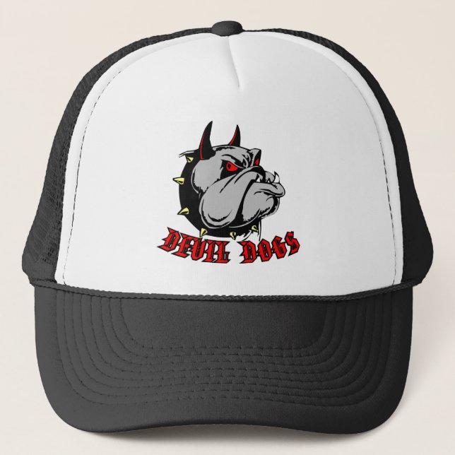Gorra De Camionero Perros de diablo del bulldog (Anverso)