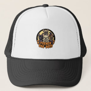 Gorra De Camionero Perros franceses Boo Halloween diseño de Bulldog f