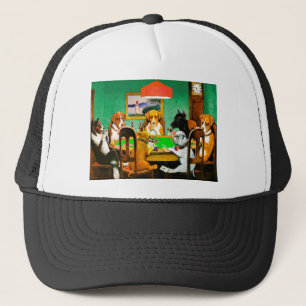 Gorra De Camionero Perros jugando al póquer