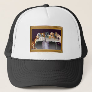 Gorra De Camionero Perros que juegan la cerveza Pong