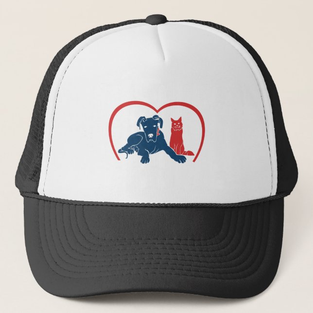 Gorra De Camionero Perros y gatos de amor (Anverso)