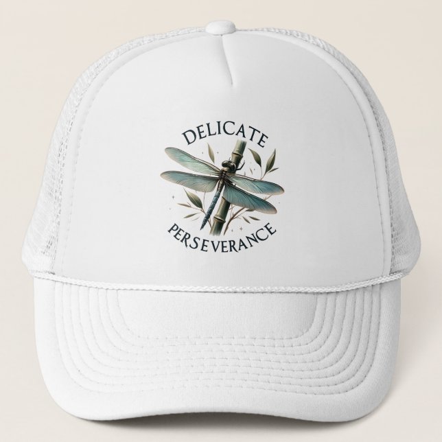 Gorra De Camionero Perseverancia Delicada - Dragonfly artístico (Anverso)