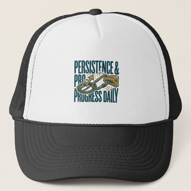 Gorra De Camionero Perseverancia y Progreso Motivación Diaria para Co (Anverso)