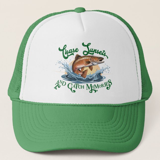 Gorra De Camionero "Persigue atardeceres y atrapa recuerdos" Pesca de (Anverso)