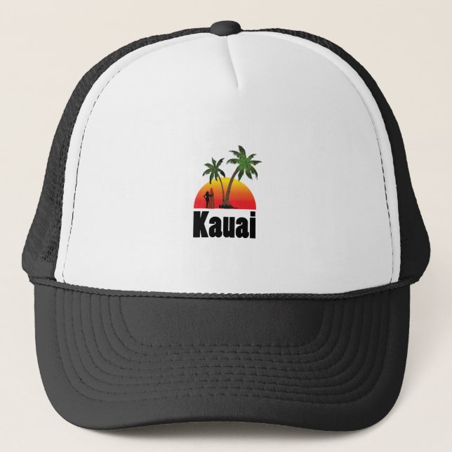 Gorra De Camionero persona que practica surf de Kauai (Anverso)